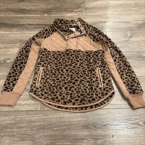 Abercrombie & Fitch Leopard Print Fleece Pullover- BRAND NEW